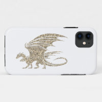 Magnifique Dragon De Mosaïque D'Or