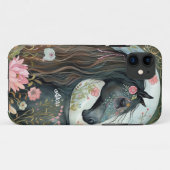 Coques Case-Mate iPhone Magnifique Fantaisie Cheval Noir (Dos (Horizontal))
