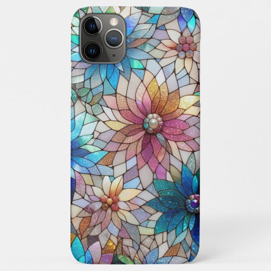 Coques Case-Mate iPhone Magnifique Faux Iridescente Verre Floral Art Motif (Dos)