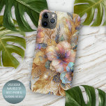 Case-Mate iPhone Case Magnifique Faux Iridescente Verre Floral Art Motif<br><div class="desc">Accrochez-vous à notre coque iphone d'art floral en faux vitrail et gardez votre téléphone en toute sécurité avec style. Le rose mauve, bleu turquoise, bleu, violet, violet et doré aux couleurs de la parties scintillant fleurie ressemble à une combinaison de peinture à l'aquarelle et d'un vrai motif en vitrail. Ce...</div>