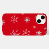 Coques Case-Mate iPhone Magnifique flocon de neige illustratif rouge sur f (Verso (horizontal))