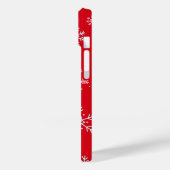 Coques Case-Mate iPhone Magnifique flocon de neige illustratif rouge sur f (Verso / Gauche)