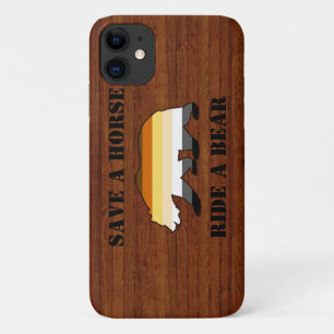 Coque iPhone 11 Magnifique Gay Bear Pride Sauver Un Cheval Monter