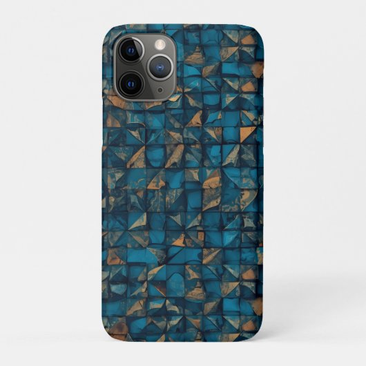 Coques Case-Mate iPhone Magnifique motif patchwork "Look" en sarcelle fonc (Dos)