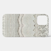 Coques Case-Mate iPhone Magnifique, subtile, textile laqué blanc gros plan (Verso (horizontal))