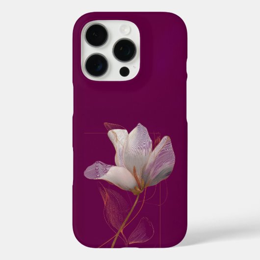 Coques Case-Mate iPhone Magnolia blanche ligne or magenta (Verso)