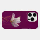 Coques Case-Mate iPhone Magnolia blanche ligne or magenta (Verso (horizontal))