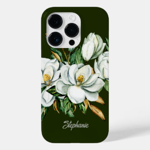 Coque Pour iPhone 14 Pro Magnolia Élégant Fleur Personnalisée Demoiselle d'