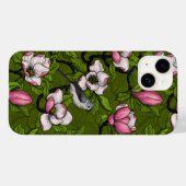 Coques Case-Mate iPhone Magnolia en floraison et oiseau de tireur 2 (Verso (horizontal))