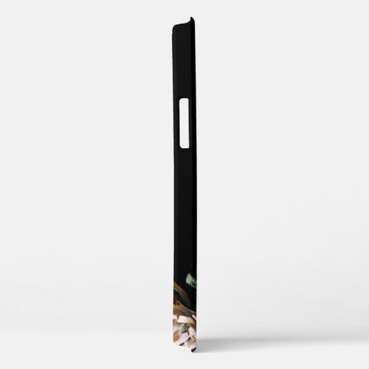 Coques Case-Mate iPhone Magnolia noire avec Monogramme (Verso / Droite)