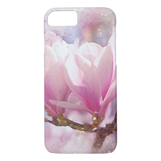 Coques Case-Mate iPhone Magnolia rose-pourpre en floraison - Fleur de prin (Dos)