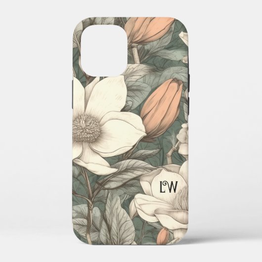 Coques Case-Mate iPhone Magnolias rustiques personnalisées florales botani (Verso)