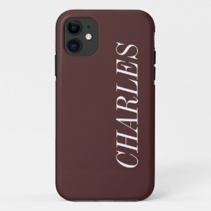 Case-Mate iPhone Case Mahogany Brown couleur solide   Nom minimal