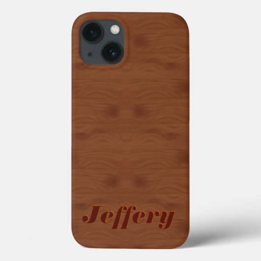 Coques Case-Mate iPhone Mahogany Red Wood Grain Illustration Monogramme (Verso)