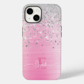 Coques Case-Mate iPhone Maigre rose brossé Métal Parties scintillant argen (Verso)