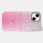 Coques Case-Mate iPhone Maigre rose brossé Métal Parties scintillant argen (Verso (horizontal))