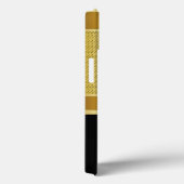 Coques Case-Mate iPhone Maillage métallique noir et or Monogramme (Verso / Droite)