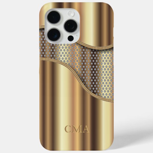 Coques Case-Mate iPhone Maille d'or | Monogramme (Verso)