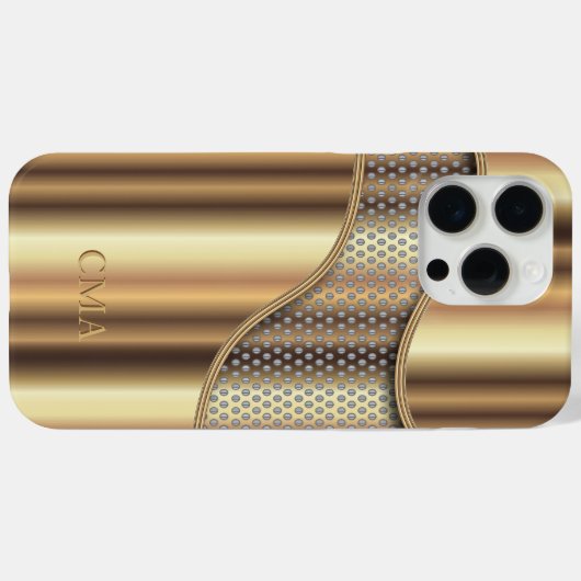 Coques Case-Mate iPhone Maille d'or | Monogramme (Verso (horizontal))