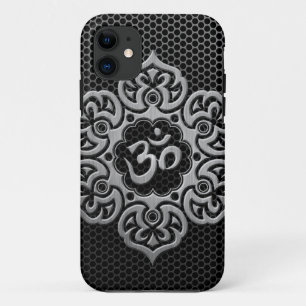 Coque iPhone 11 Maille en acier OM floral