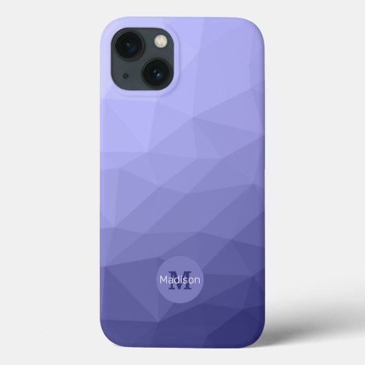 Coques Case-Mate iPhone Maille violet bleu gris foncé motif Monogramme (Verso)