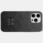 Coques Case-Mate iPhone Maillon géométrique gris foncé Monogramme (Verso (horizontal))