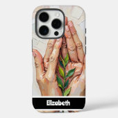 Coques Case-Mate iPhone Main élégante et nature verte tenant à la main Ois (Verso)