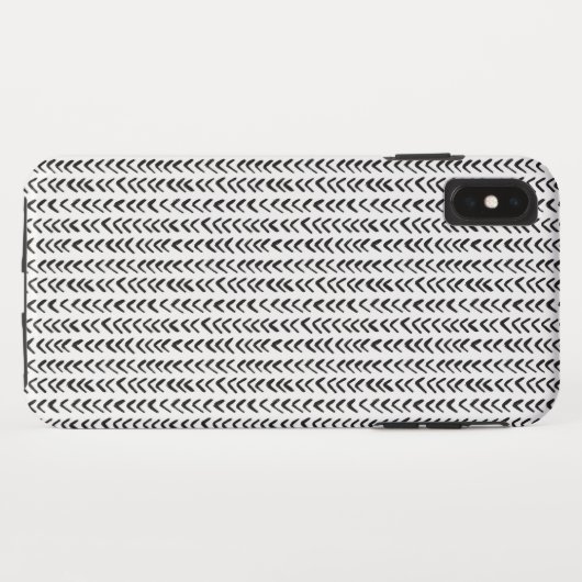Coques Case-Mate iPhone Main noire et blanche dessinée Herringbone (Dos (Horizontal))