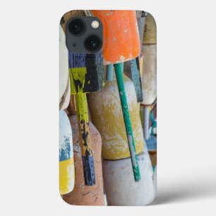 Etui iPhone 13 Maine, Bar Harbor. Bouées colorées pour casiers à