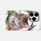 Coques Case-Mate iPhone Maine Coon Chat Noël Wreath Festive Kitten (Verso (horizontal))