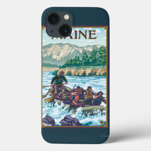 Etui iPhone 13 MaineRiver transportant la scène par radeau