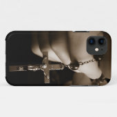 Coques Case-Mate iPhone Mains avec le chapelet dans la sépia (Dos (Horizontal))