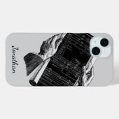 Coques Case-Mate iPhone Mains avec plans architecturaux bleus, entreprise (Verso (horizontal))