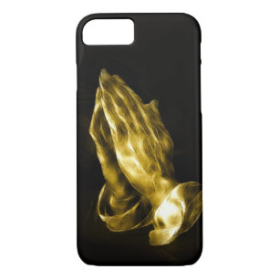 Etui iPhone Case-Mate Mains de prière bronzées d'or