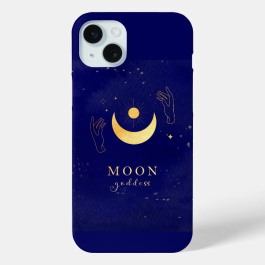 Coques Case-Mate iPhone Mains d'or avec déesse de lune (Verso)