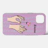 Coques Case-Mate iPhone Mains féminines en lavande (Verso (horizontal))