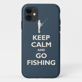 Coques Pour iPhone Maintenez calme et allez pêcher (la marine)
