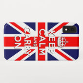 Coques Case-Mate iPhone maintenez calme et continuez le drapeau d'Union (Dos (Horizontal))