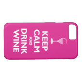 Coques Case-Mate iPhone Maintenez vin calme et de boissons (les roses (Dos (Horizontal))