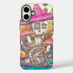 Coques iPhone 16 Plus Maison Champignon Colorée et Mignonne Art