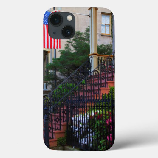 Coques Case-Mate iPhone Maison dans le quartier historique au printemps (Verso)