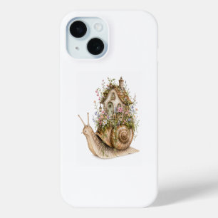 Coque Pour iPhone 15 Maison de l'escargot fantaisiste Cottagecore