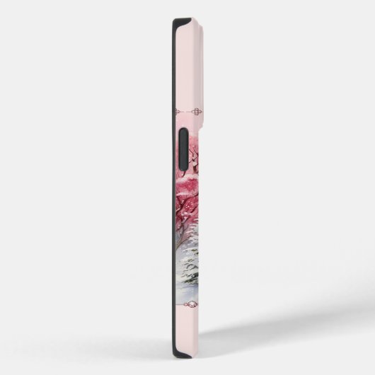 Coques Case-Mate iPhone Maison de Noël rose Hiver Wonderland (Verso / Droite)