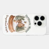 Coques Case-Mate iPhone Maison de pain d'épice de Noël Globe des neiges (Verso (horizontal))