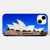 Coques Case-Mate iPhone maison d'opéra de sydney bleue (Verso (horizontal))