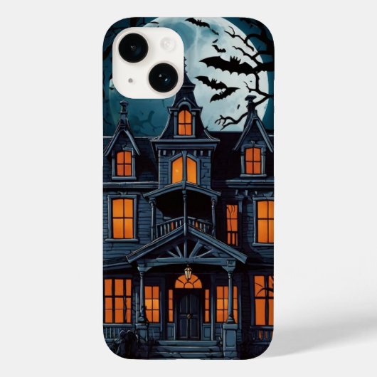 Coques Case-Mate iPhone Maison hantée avec chauves-souris (Verso)