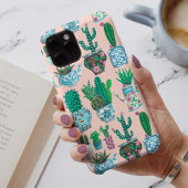 Coques Case-Mate iPhone Maison rose tendance plantes Cactus motif