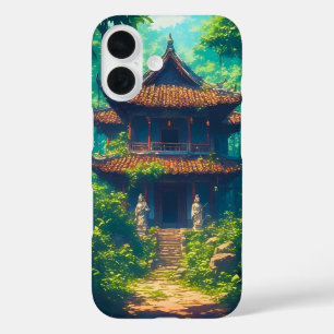 Coques iPhone 16 Maison thaïlandaise ensoleillée dans une jungle lu