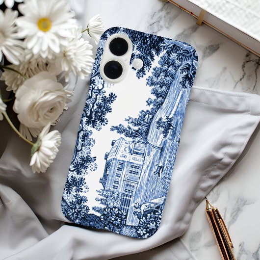 Coques Case-Mate iPhone Maison victorienne bleue dans un paysage