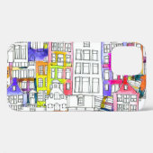 Coques Case-Mate iPhone Maisons d'Amsterdam : Aquarelle Motif sans couture (Verso (horizontal))